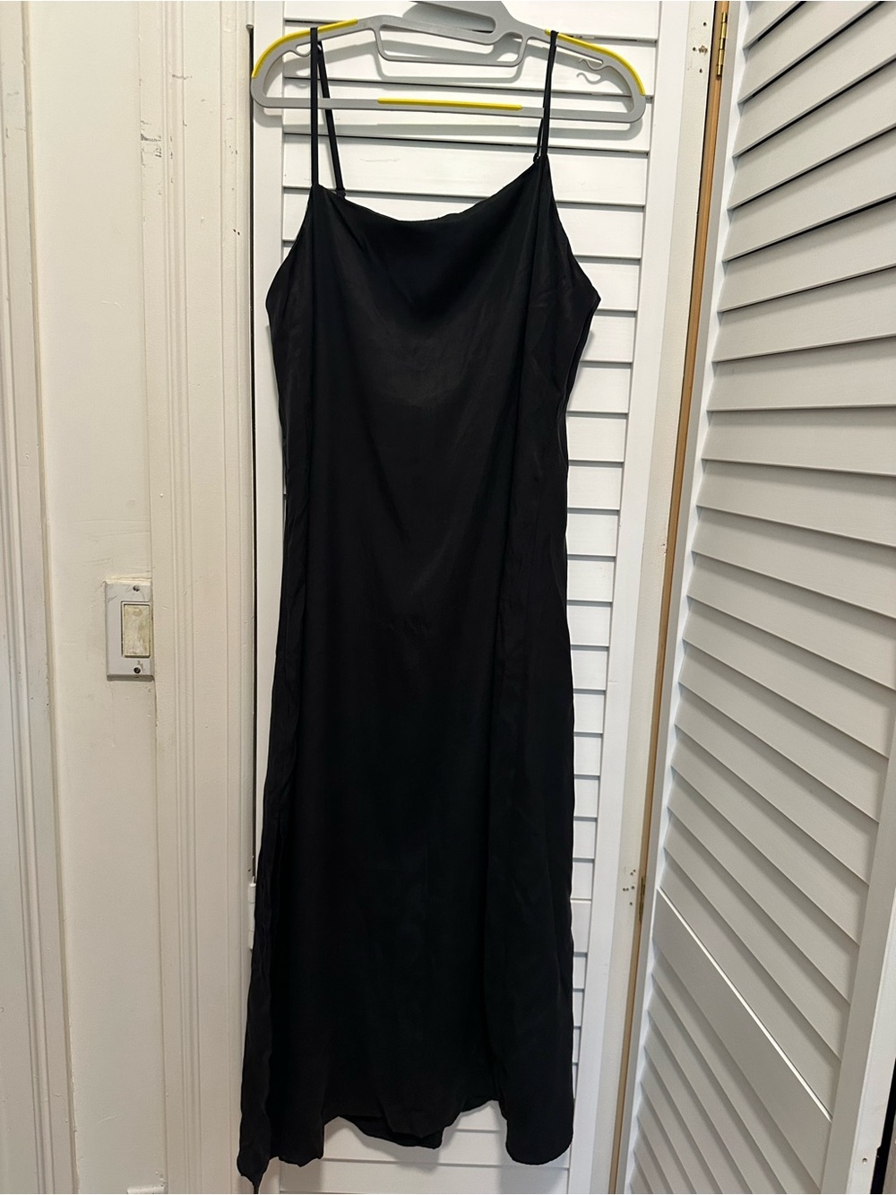 Zara Black Slip Maxi Dress with Spaghetti Straps